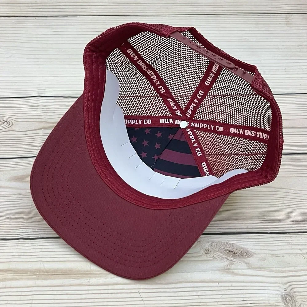 We The People ARE PISSED Trucker Hat Own Boss Supply Co Burgundy Adjustable Cap